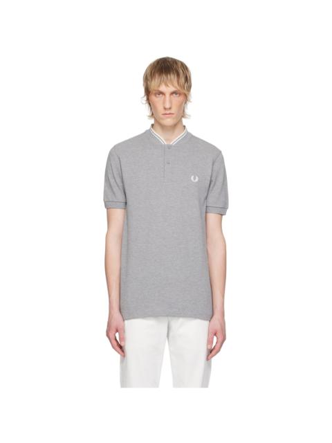 Fred Perry Gray Band Collar Henley