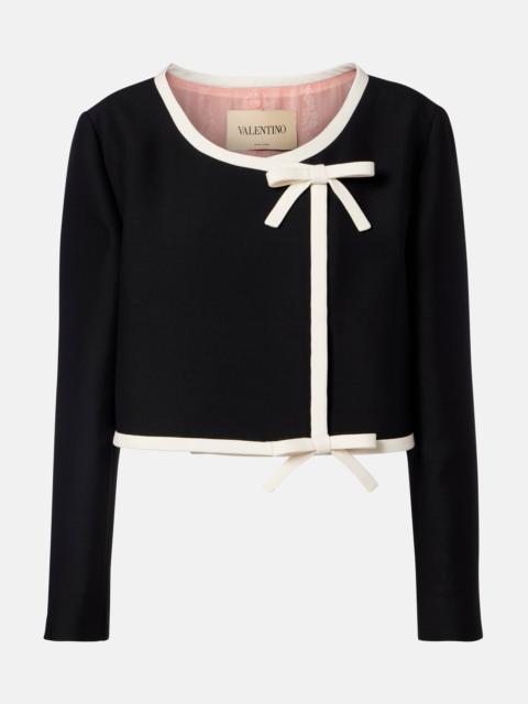 Valentino Crepe Couture bow-detail cropped jacket