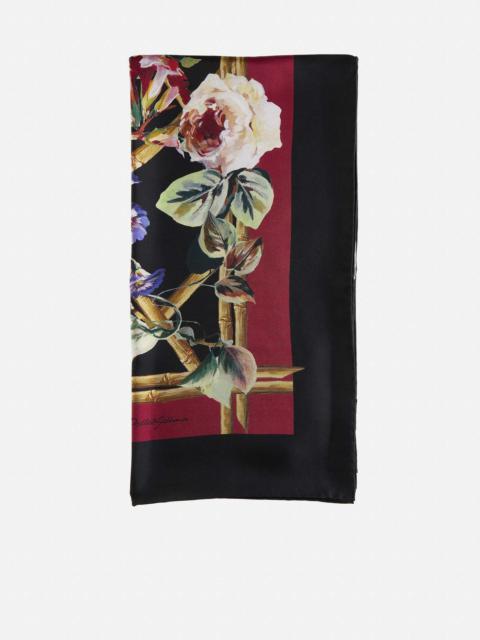 Dolce & Gabbana Rose print silk scarf