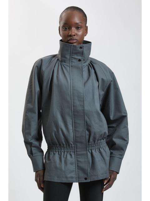 KAREN MILLEN Trench Check Mix Funnel Neck Bomber Jacket