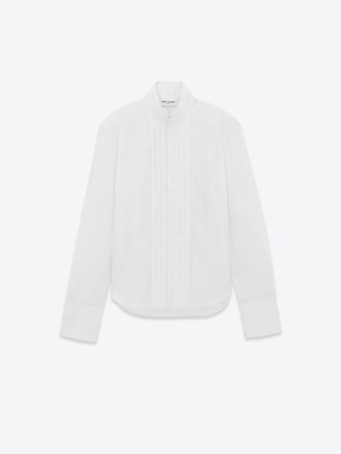 SAINT LAURENT pleated shirt in cotton poplin
