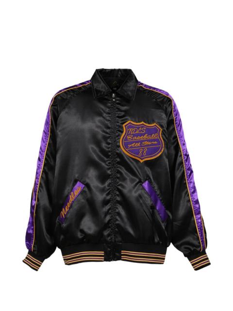 NEEDLES logo-patch bomber jacket