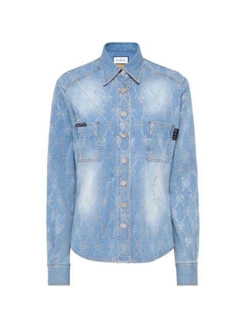 PHILIPP PLEIN monogram denim shirt