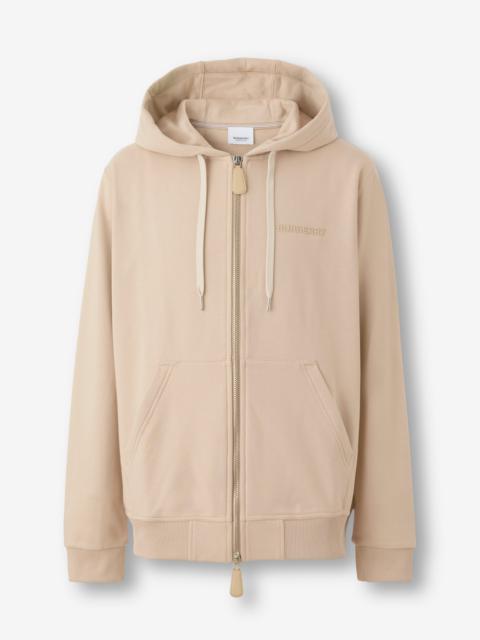 Burberry Logo Print Stretch Cotton Hooded Top