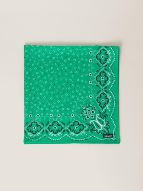 Miu Miu Printed cotton poplin scarf
