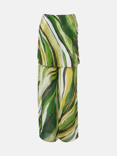 CHRISTOPHER ESBER Printed silk wide-leg pants
