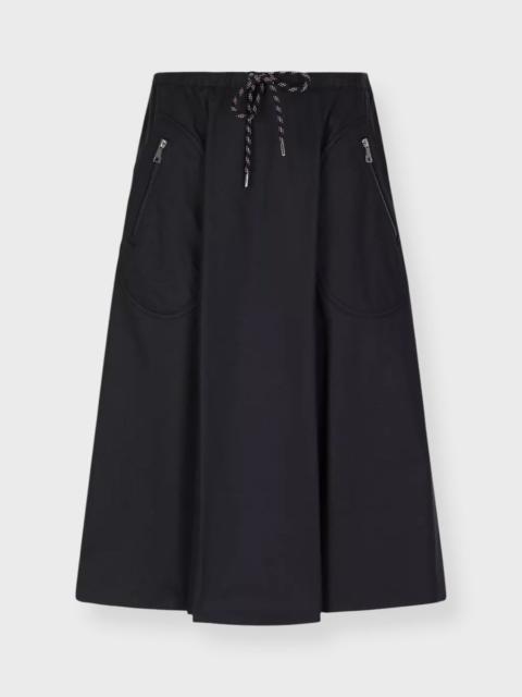 Moncler Skirt Midi Drawstring  Navy