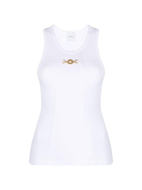 PATOU logo-charm cotton tank top