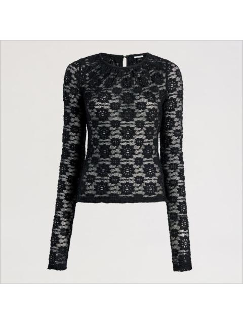Sam Edelman Long Sleeve Lace Crew Neck