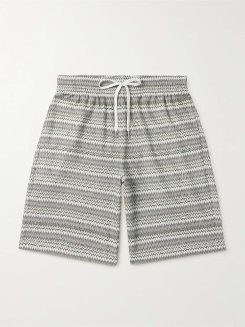 Missoni Straight-Leg Striped Crochet-Knit Drawstring Shorts