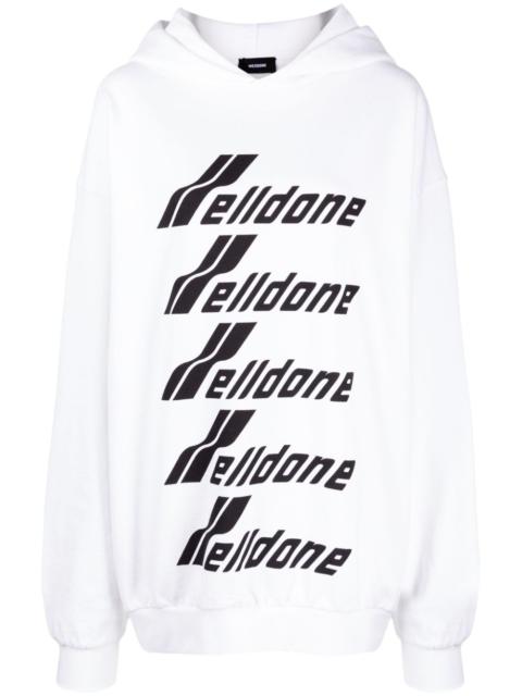 We11done Multiple Front Logo cotton hoodie
