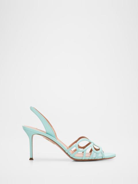 AQUAZZURA 75mm Hula Leather Slingback Sandals