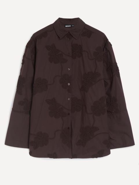Dark Brown Flower Oversized Shirt