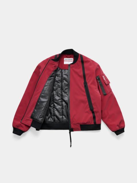 Stutterheim Bredsand Zip Winter Bomber Jacket Burgundy