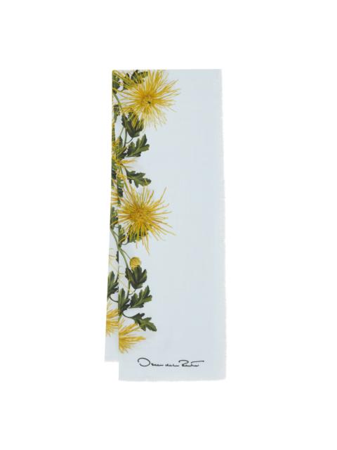 Oscar de la Renta SPIDER CHRYSANTHEMUM WRAP SCARF