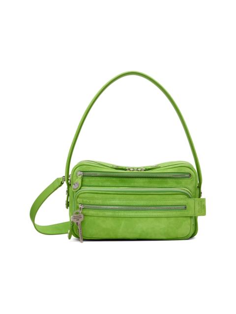 Acne Studios Green Camero Party Suede Bag