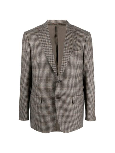 houndstooth single-breasted wool blazer