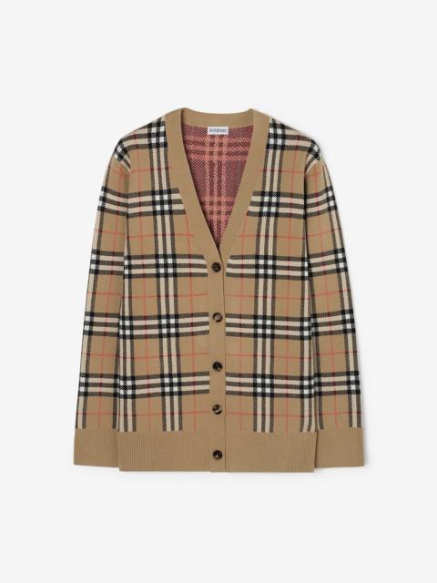 Burberry Check Cotton Wool Cardigan