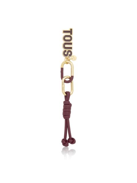 TOUS Burgundy-colored Key ring Hold Rope