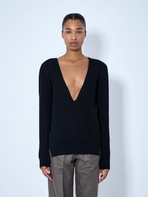 Rick Owens Deep V-Neck Ribbed Sweater