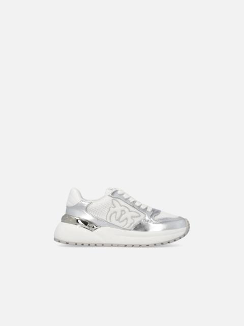 PINKO LAMINATED CHUNKY SNEAKERS WITH LOGO