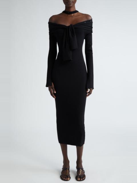 Jacquemus La Robe Doble Long Sleeve Wool Sweater Dress in Black at Nordstrom