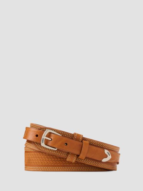 Ralph Lauren Men's Topstitched Leather Belt - Rl Brown