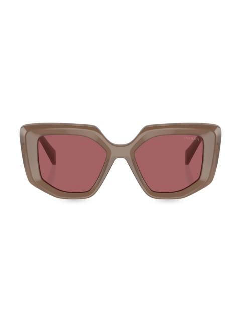 Prada Women's 50MM Oversized Sunglasses - Translucent Taupe Bordeaux