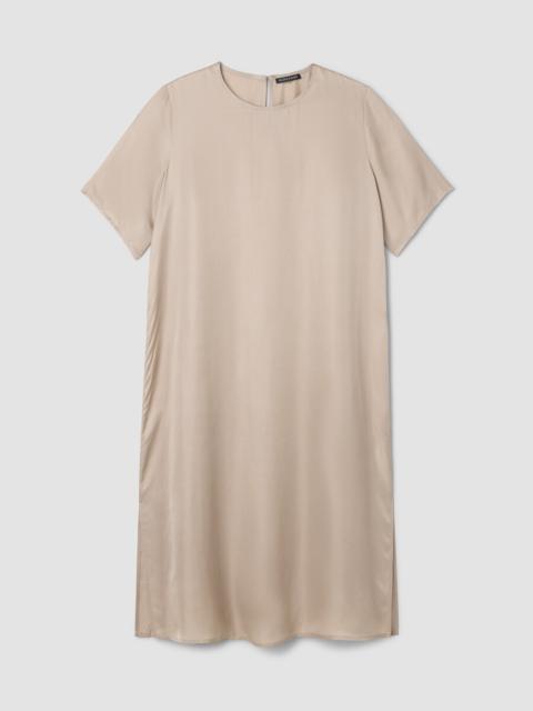 EILEEN FISHER Lightweight Satin Shimmer Tee Dress