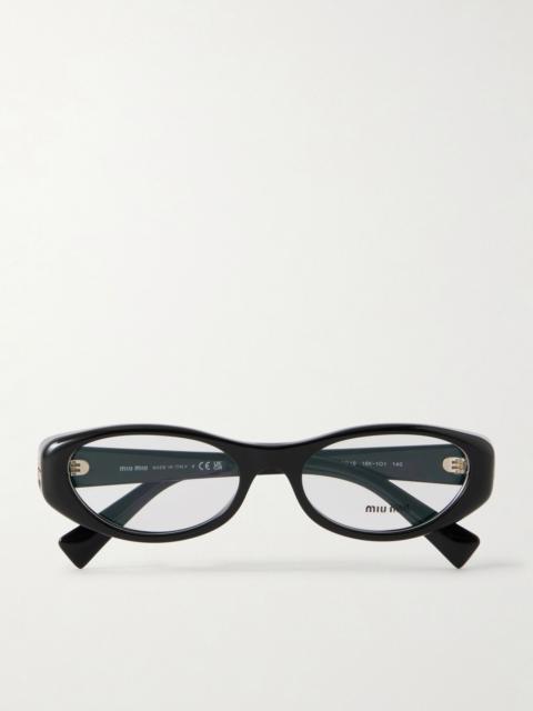 Miu Miu Cat-eye frame acetate optical glasses Black