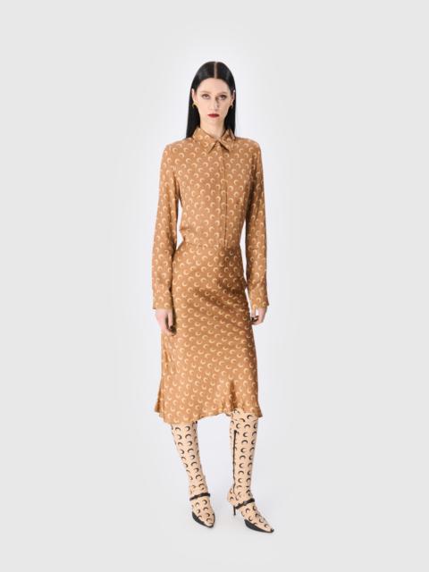 スカート MARINE SERRE Woman Skirt Camel WSK070ACWOV0060 BG70 Marine Serre Crescent Moon Midi Skirt | Brown | FARFETCH