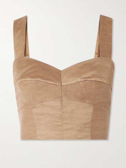 cortana Gloria Cropped Dupioni Top