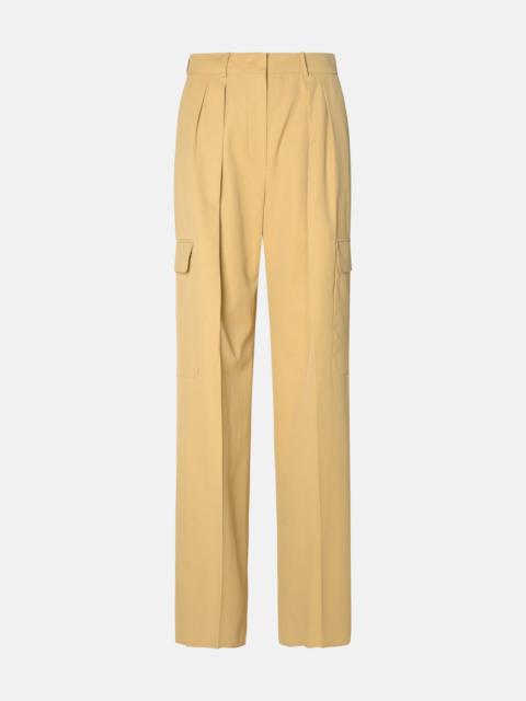 BEIGE COTTON BLEND TROUSERS