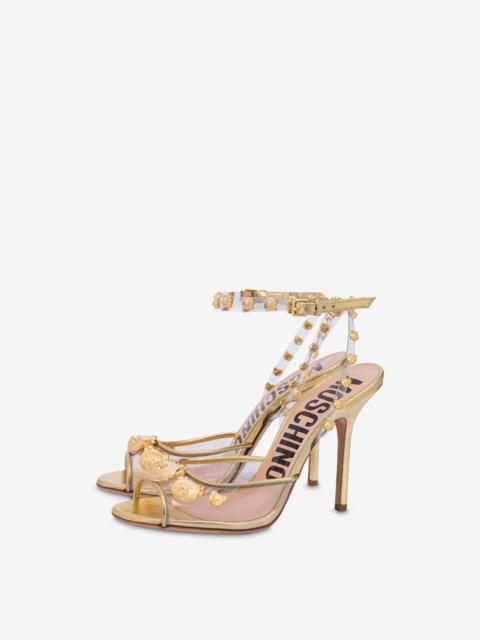 Moschino PVC TEDDY STUDS HIGH-HEELED SANDALS