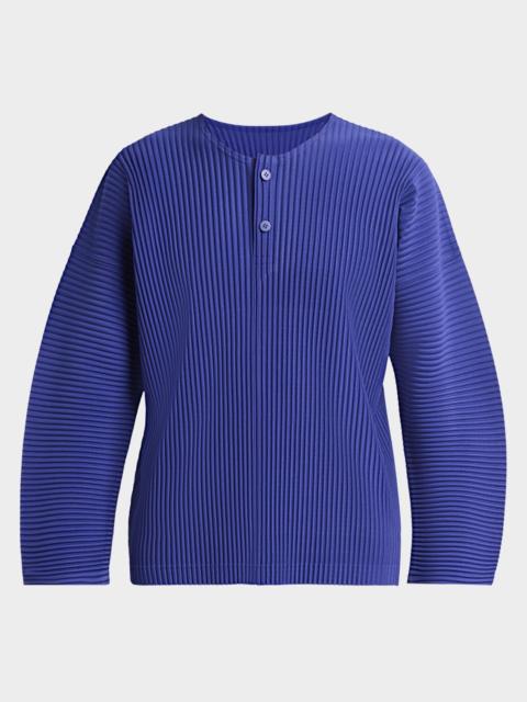 ISSEY MIYAKE Men's Monthly Colors Pleated Long-Sleeve Shirt