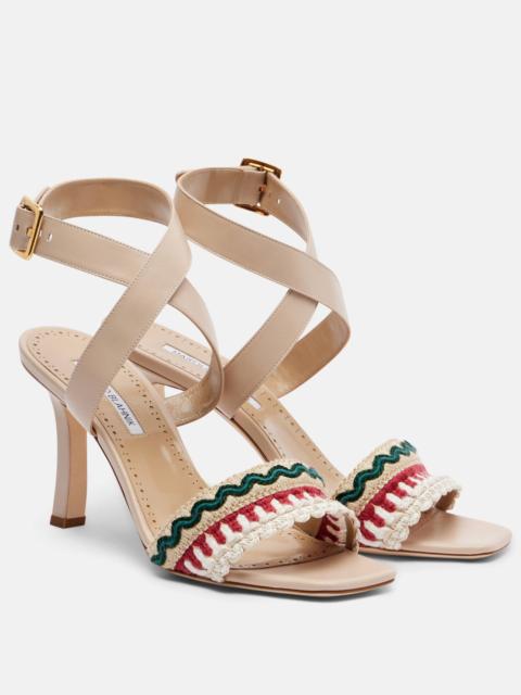 Manolo Blahnik Mabeco 90 embroidered leather sandals