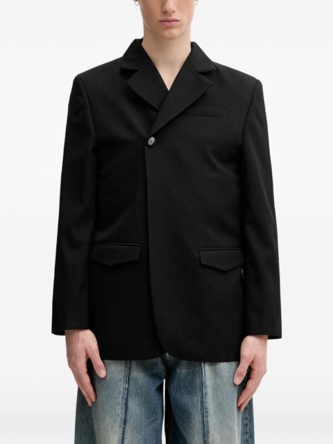 ADER error pinstripe asymmetric-fastening blazer