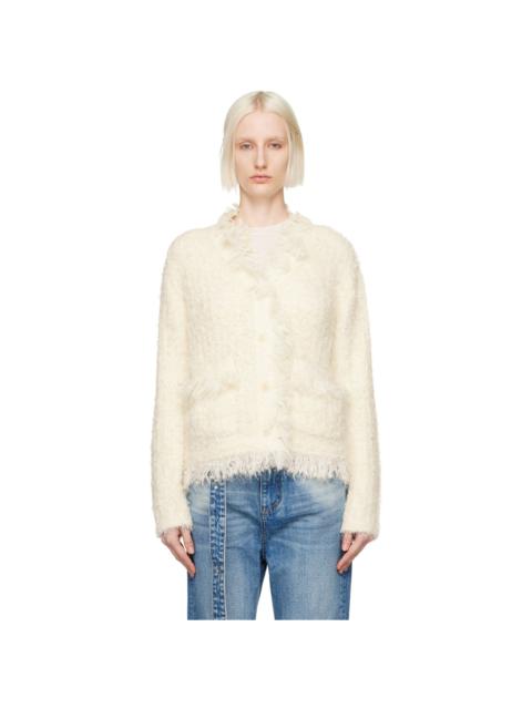 OPEN YY Off-White Y-Neck Cardigan