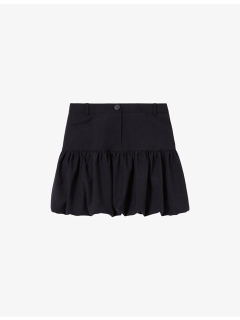Claudie Pierlot Bubble-Hem Wool-Blend Mini Skirt