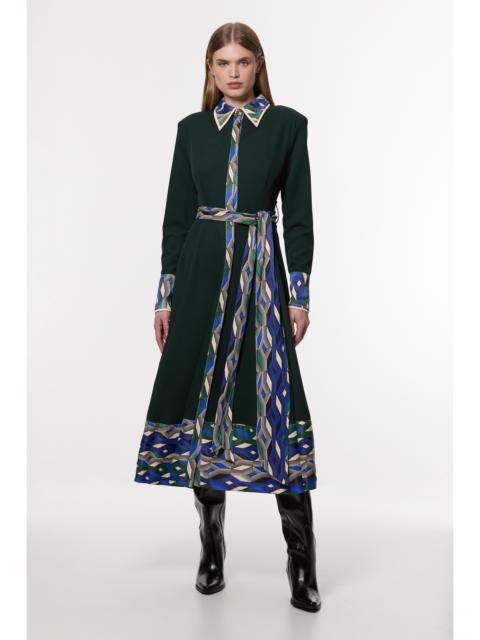 KAREN MILLEN Amelia Graham Printed Twill Border Print Maxi Dress