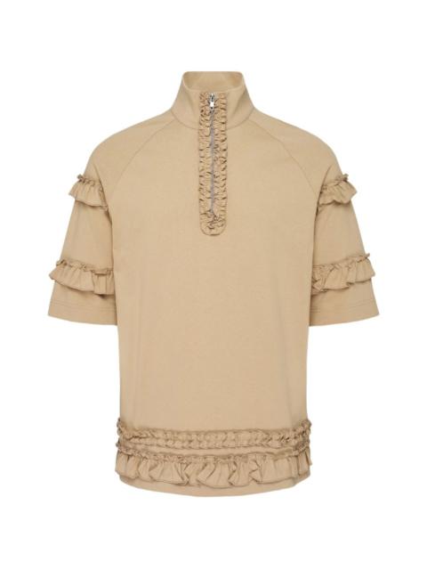 Simone Rocha ruffled half-zip T-shirt