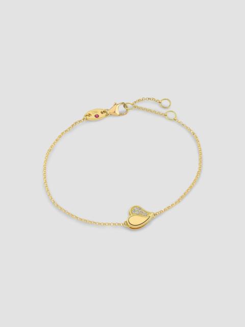 ROBERTO COIN Women's Amorino 18K Yellow Gold & 0.03 TCW Diamond Heart Charm Bracelet - Yellow Gold
