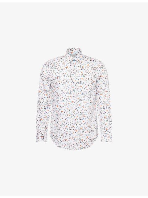 Paul Smith Floral Graphic-Print Long-Sleeve Cotton Blend Shirt