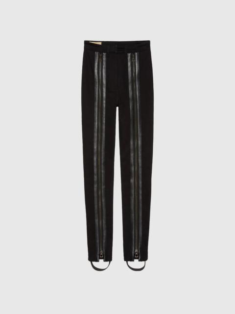 GUCCI Zip pant with and leather pockets