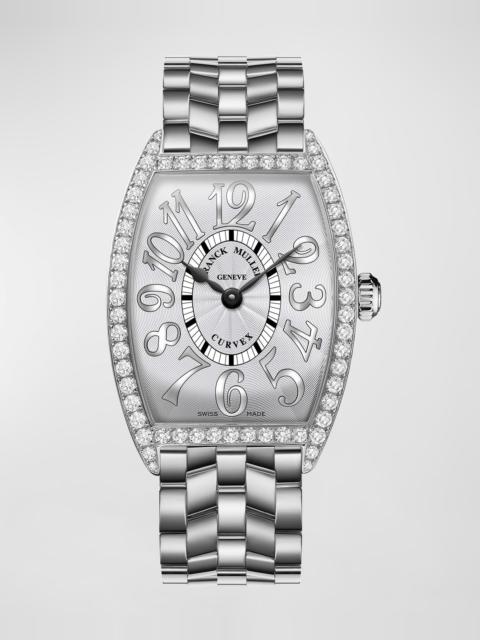 FRANCK MULLER Stainless Steel Cintree Curvex Diamond Watch with Bracelet Strap