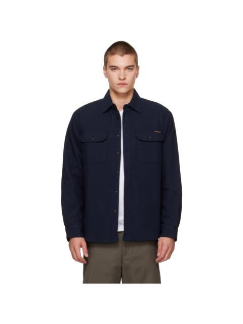 Nudie Jeans Navy Glenn Padded Shirt