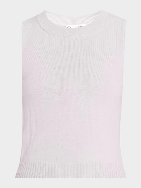 Oscar de la Renta Wool Knit Cropped Twinset Tank Top