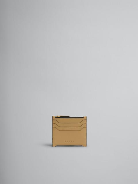 Marni BEIGE LEATHER TRUNKAROO CARD CASE