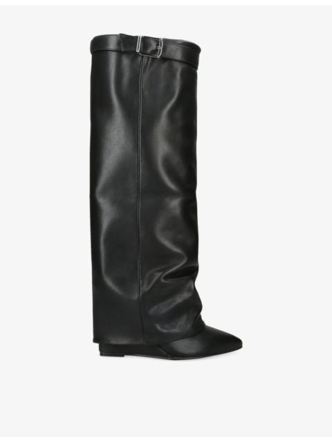 STEVE MADDEN Corenne Heeled Leather Knee-High Boots