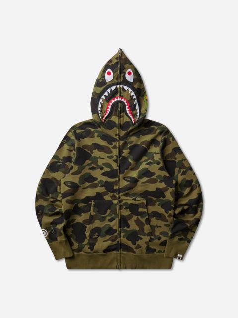 A BATHING APE® Men's 1st Camo Shark Full Zip Hoodie Green